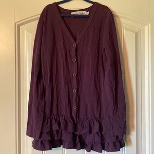 Girl’s boutique ruffle long sleeve cardigan